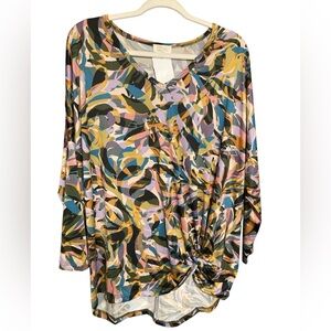 Boutique Blouse Multicolor Abstract size medium stretchy soft oversized be stage